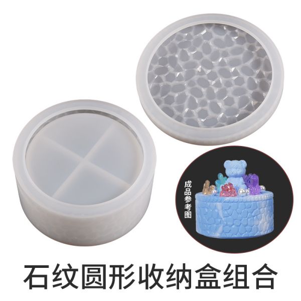 DIY Resin Diamond Storage Box Mould Rectangular Oval Hexagonal Stackable Storage Jar Silicone Mold
