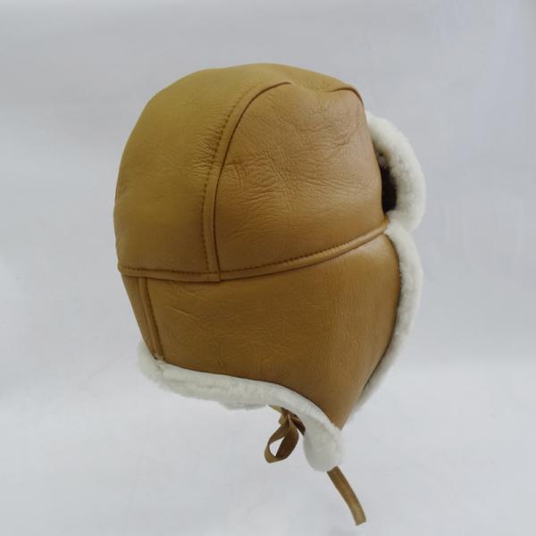 Wholesale cheap warm shearling trapper sheepskin hat
