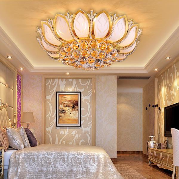 Lotus Flower unique crystal ceiling light for sitting room Bedroom Decorative (WH-CA-14)