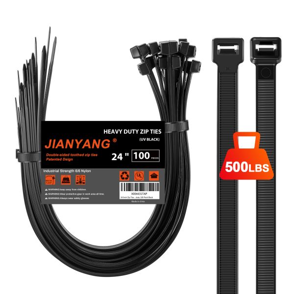 24 Inch Heavy Duty Plastic Tie Lock Adjustable Plastic Cable Ties