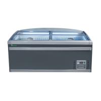 2 puertas congelador comercial de la isla con R290 refrigerante interior luz 1040L