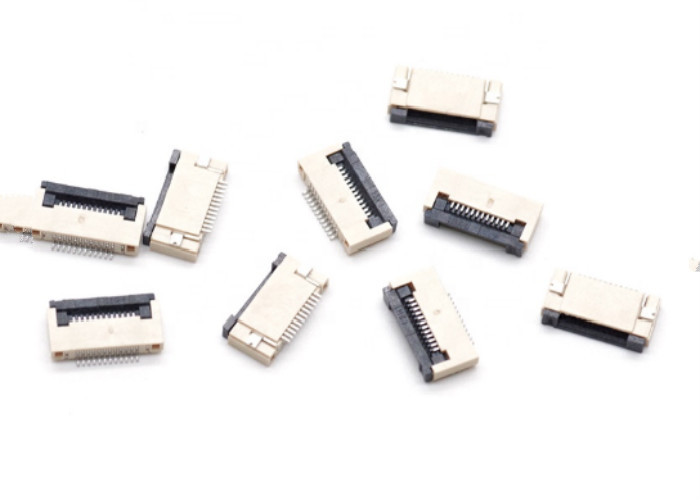 типы соединителя соединителя FPC тангажа 0,5 mm, с LCP, белым, оценкой воспламеняемости (UL94V-0)