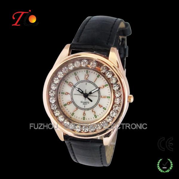 New latest  fancy stone watches fashion design and colorful leather band  for ladies