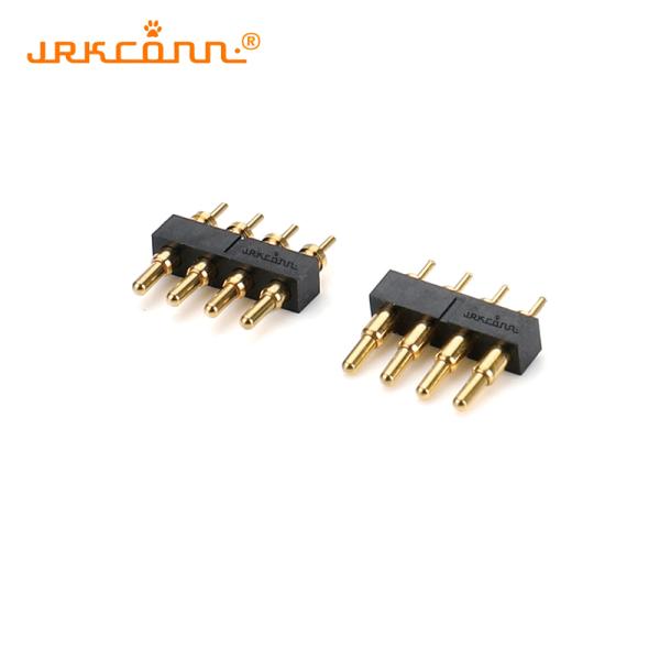 4P Brass Pogo Pin Connector with Nickel Gold Plating for PCB