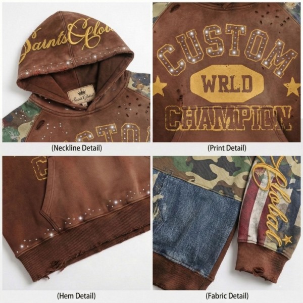 OEM Custom Heavyweight Wash Graphic Cropped Boxy Hoodie Vendor