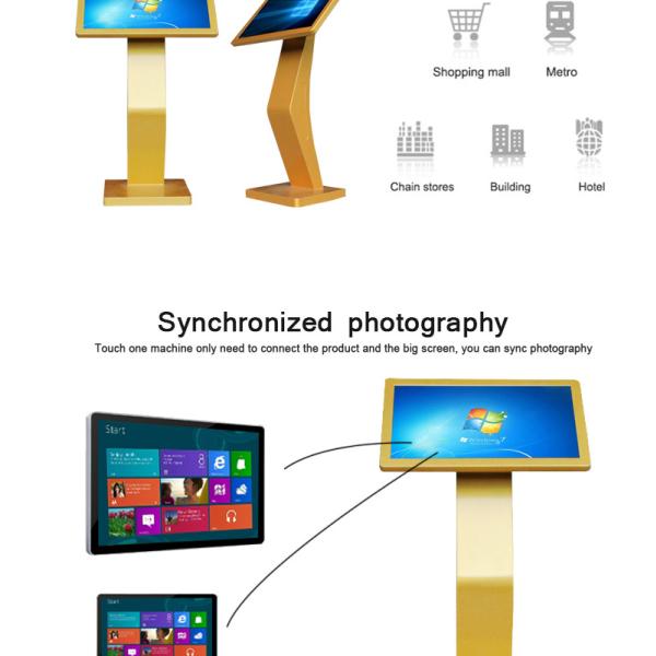 Personalizado 21,5 polegadas toda em um jogador largo do anúncio de Shell Lcd do ouro do tela táctil do PC