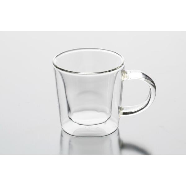 Hand Blown 70ml Double Wall Espresso Glass Cups Clear 2.5 Ounce With Handle