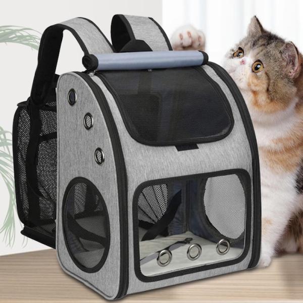 34*27*42.5CM Outdoor Expandable Pet Travel bag Non-Toxic Cute Pet Supplies For Unisex In Grey Features Durable Washable