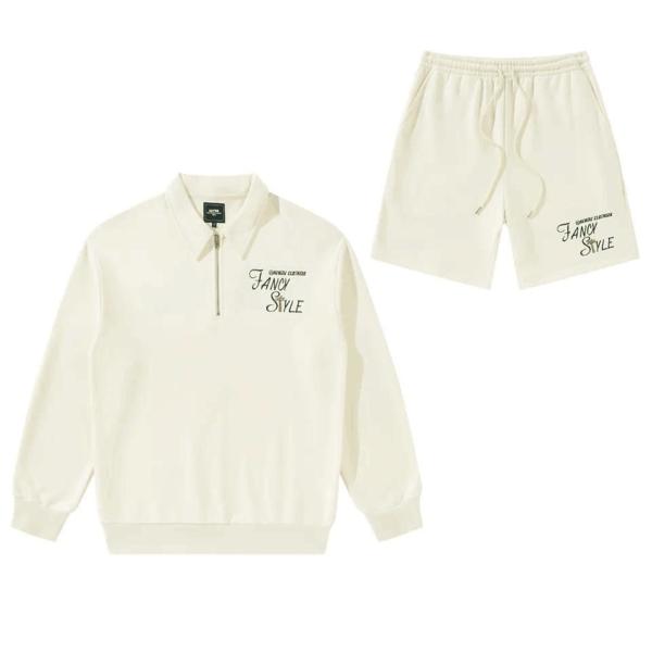                  Men Tracksuits Custom Logo Fleece Zipper Sweatshirt Set Two Piece Pullover Sweatshirt Hoodies             