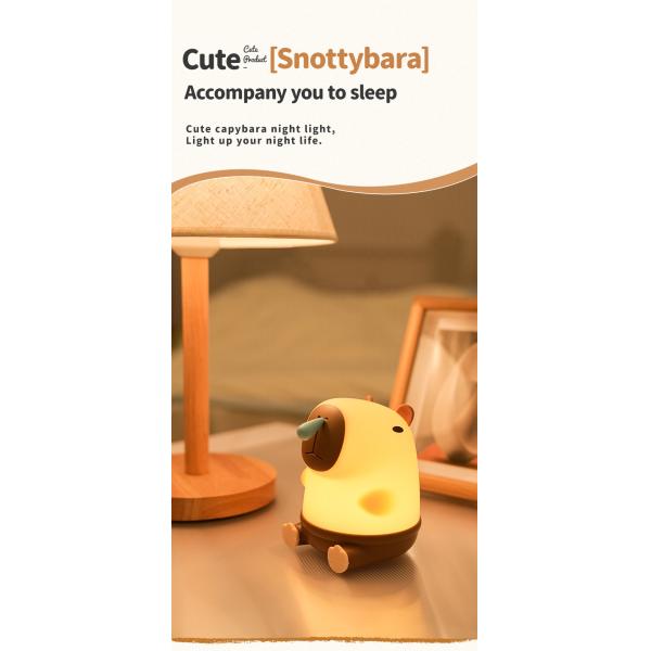 Decoración de habitaciones creativas LED Snottybara luz nocturna USB recargable dibujos animados de animales de la guardería lámpara de silicona