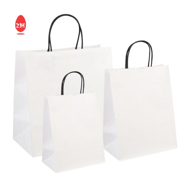 3x8.5 Inches Gift Packing Bags SGS  Clothing Packing Kraft  Paper Bag With Handle
