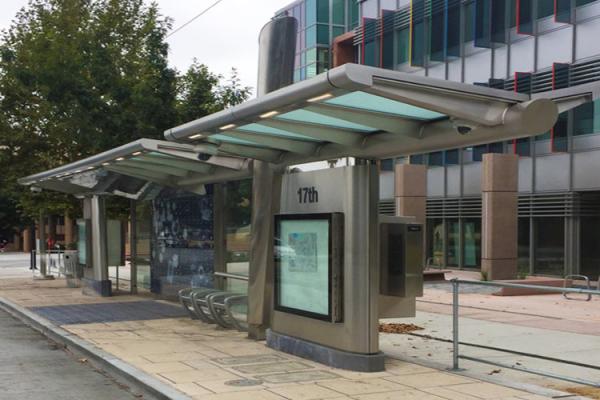 Heat Resistant Stainless Steel Bus Stop / Passenger Waiting Shelter Aesthetic Appeal
