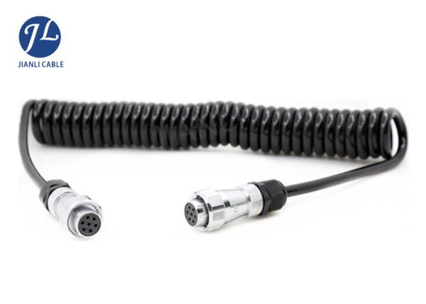 Backup Camera Coiled Trailer Cable Connector Receptacle Kit 4PIN Aviation Cable Input For Caravans