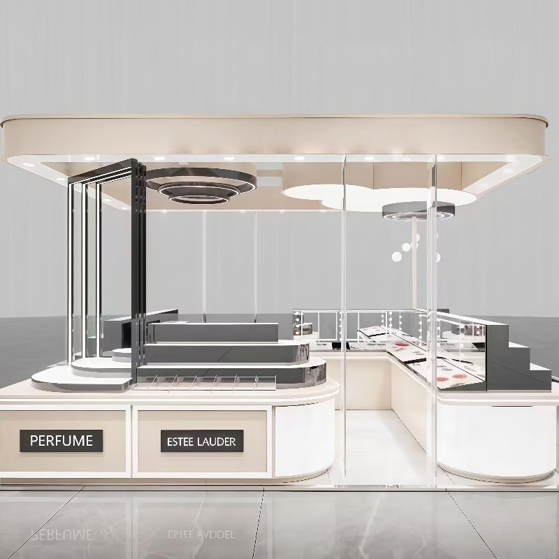 Creative Eco-Friendly Heavy Duty Cosmetic Display Showcase LED Lighting Customizable Retail Makeup Store Furniture for Cosmetic
