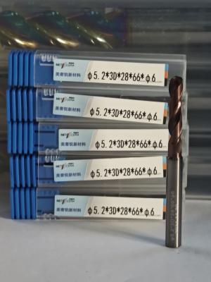 Forage en carbure solide 3D / 5D revêtu de liquide de refroidissement externe G φ5.2 x 3D x 28 x 66 x φ6mm Outil de coupe
