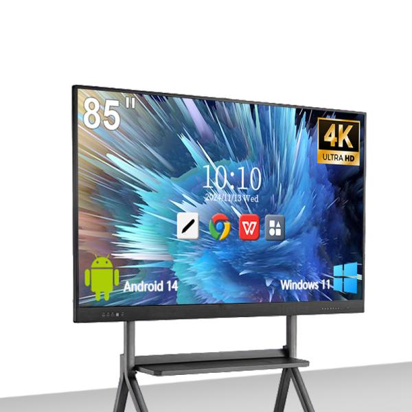 8+128GB 4K 40 Point Touch Screen Interactive Digital Whiteboard for Classroom and Office