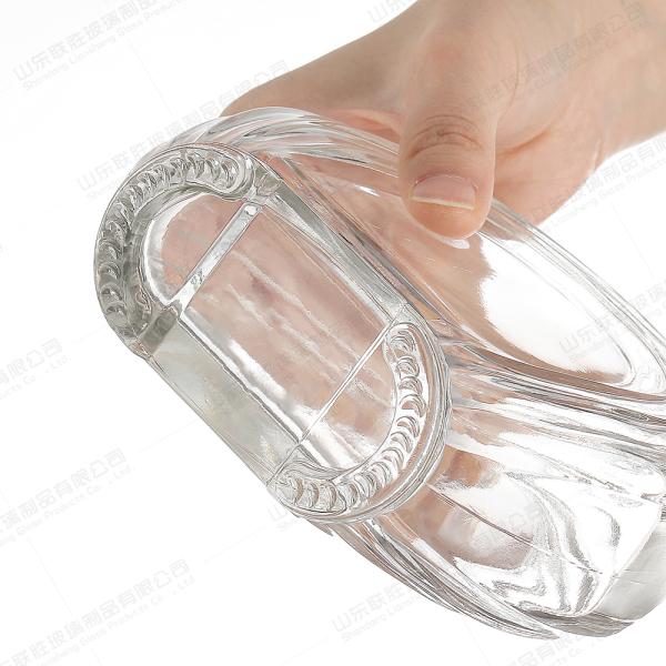 Botella de vino de vidrio transparente de 750 ml con tapa de metal tamaño personalizado aceptado para tequila y vino