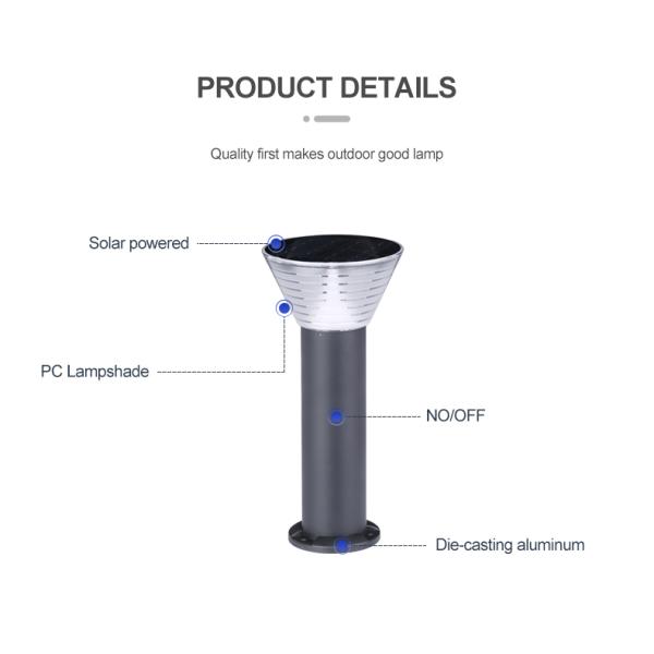 LED2835 Outdoor Garden Solar Light 3500K Warm White Optically Controlled