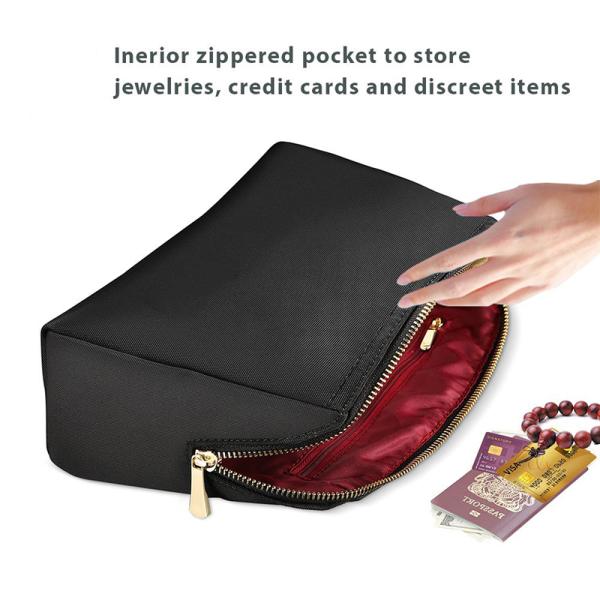 Stylish Polyester Cosmetic Toiletry Bag With Gold - Tone Metal Zipper Closure
