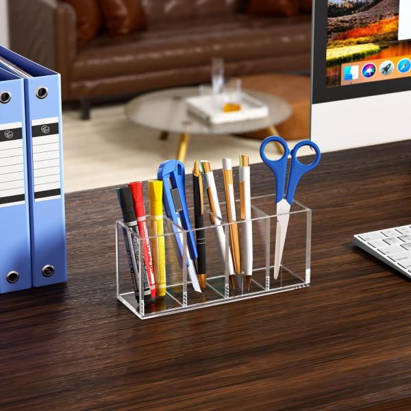 Acrylic Storage Box for Pens & Other Small Items Convenient Bin for Organizing Your Workspace