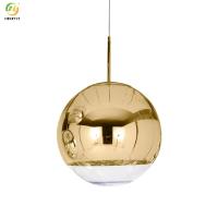 Pingente de vidro redondo ouro 265V luz de casa loja de roupas cabeça única pequena
