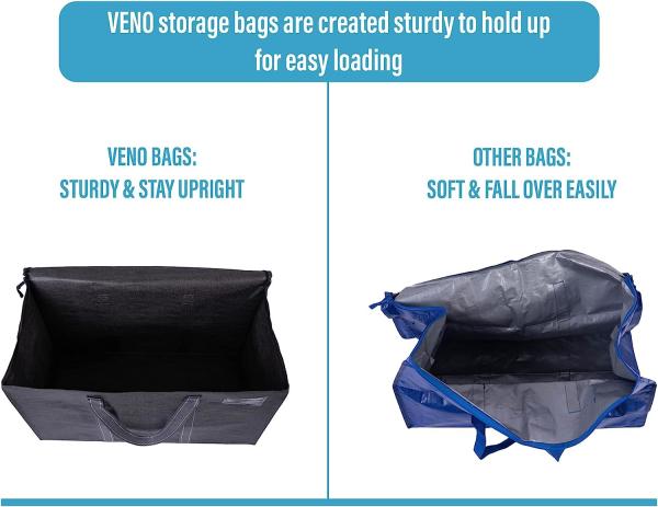 Extra Large Moving Storage Bags with Zippers, Foldable Heavy-Duty Tote for Space Saving, Alternative to Moving Boxes,