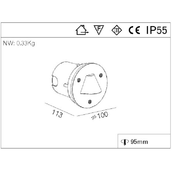 Waterproof IP55 20W G4 Indoor LED Step Light AC12V Outdoor Recessed Stair Lighting