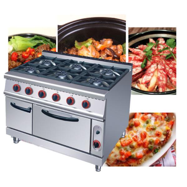 Commercial 6 Burners Gas Oven Range Stove 220KG Capacity and Voltage V LPG2800PA