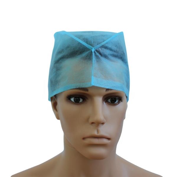 Non Woven Disposable Head Cover , Disposable Bouffant Surgical Caps