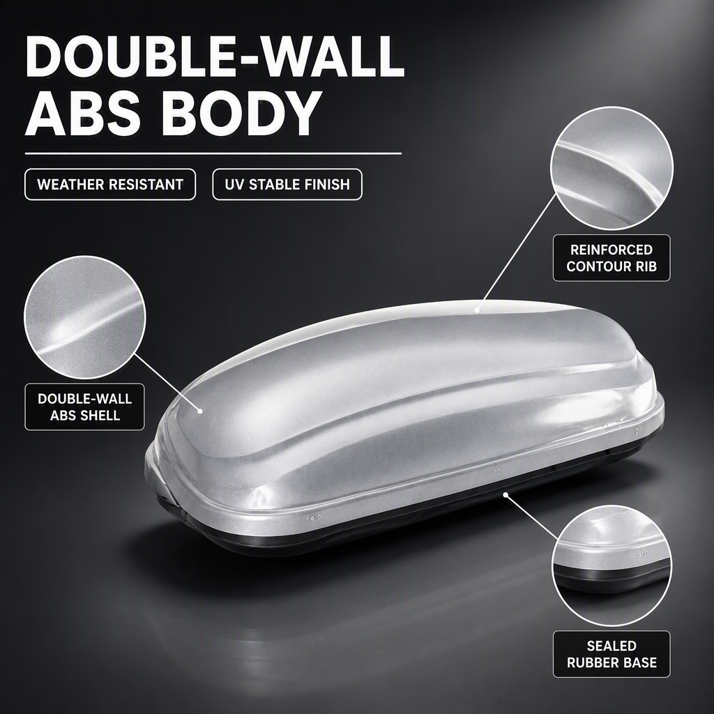 Custom Double-Wall ABS Vacuum Forming Car Roof Box Shell UV Resistant Waterproof OEM ODM 5-Axis CNC Any Size Color