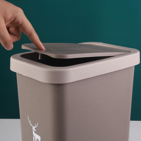Household 11L Plastic Dustbin Anti Skid With Lid Living Room Bedroom Using