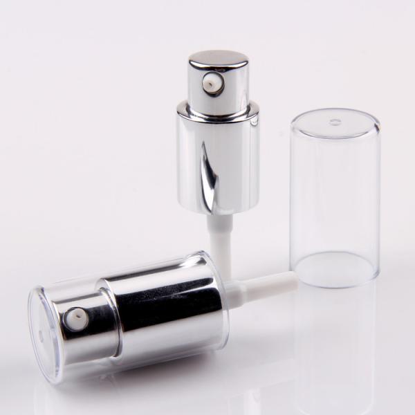20/410 Cosmetic Cream Pump Aluminum Silver Lotion Pump With Full Cover