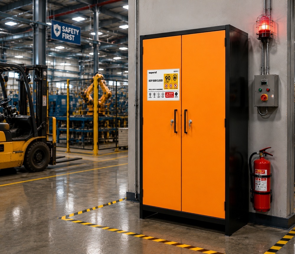 SUPER EN14470 90 Minute Fire Resistant Chemical Storage Cabinet