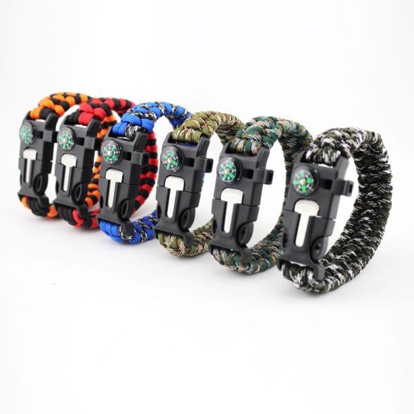 Balck Emergency Paracord Survival Watch Cool Camping Accessories Built In Battery