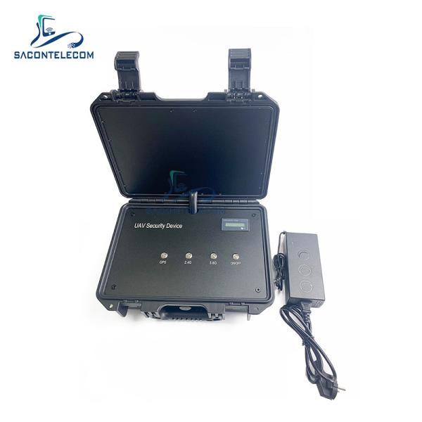 65W Portable Suitcase Drone Signal Jammer with 500-1000m Jamming Distance for UAV Drone Signal Blocking
