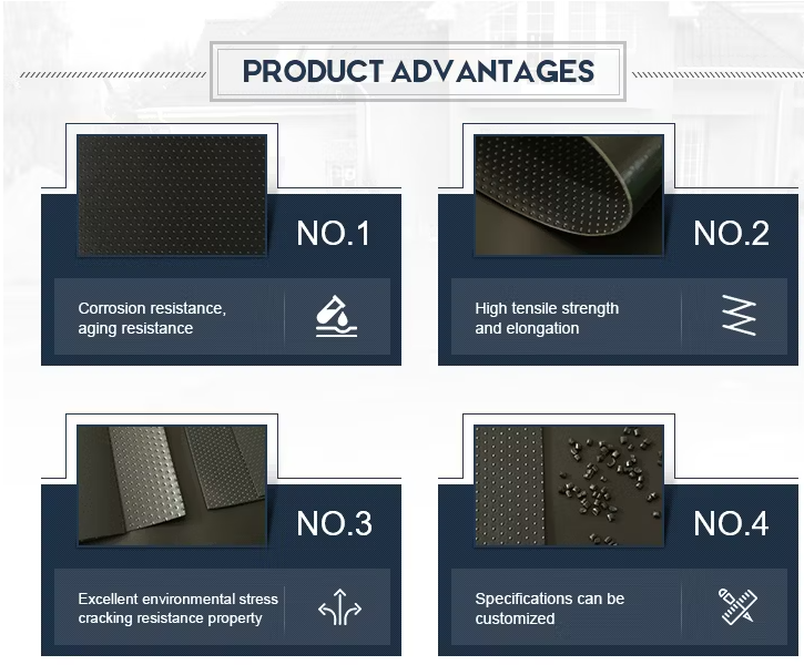 100% Virgin 1.5 mm 1mm Construction Material Reservoir Engineering Geosynthetic Plastic Fish Pond Lining Liner Sheet Waterproof HDPE Geomembrane Pond liner