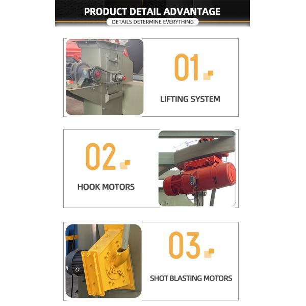 Large Section Steel Shot Blasting Machine Hook Type