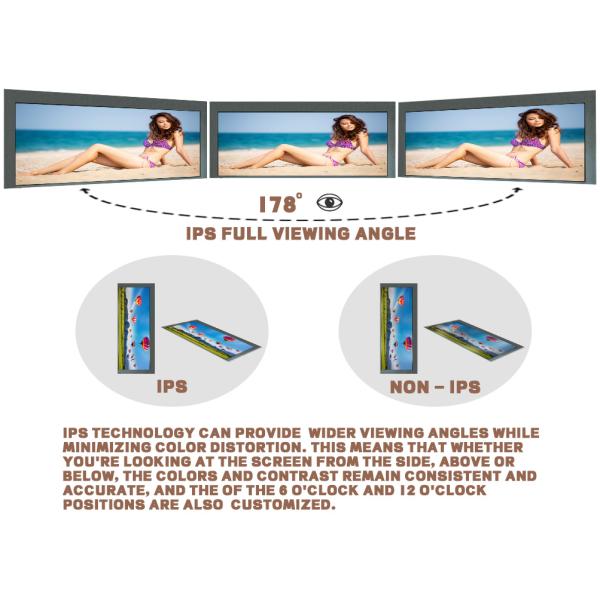 7.8 Inch Long Horizontal LCD Display Screen 800 * 300 LVDS Interface