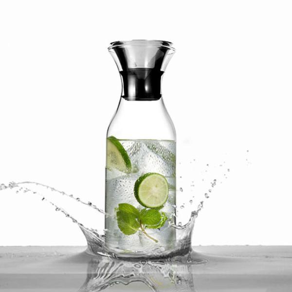 кувшин воды ясности 1000ml стеклянный, стеклянный кувшин чая со льдом с крышкой