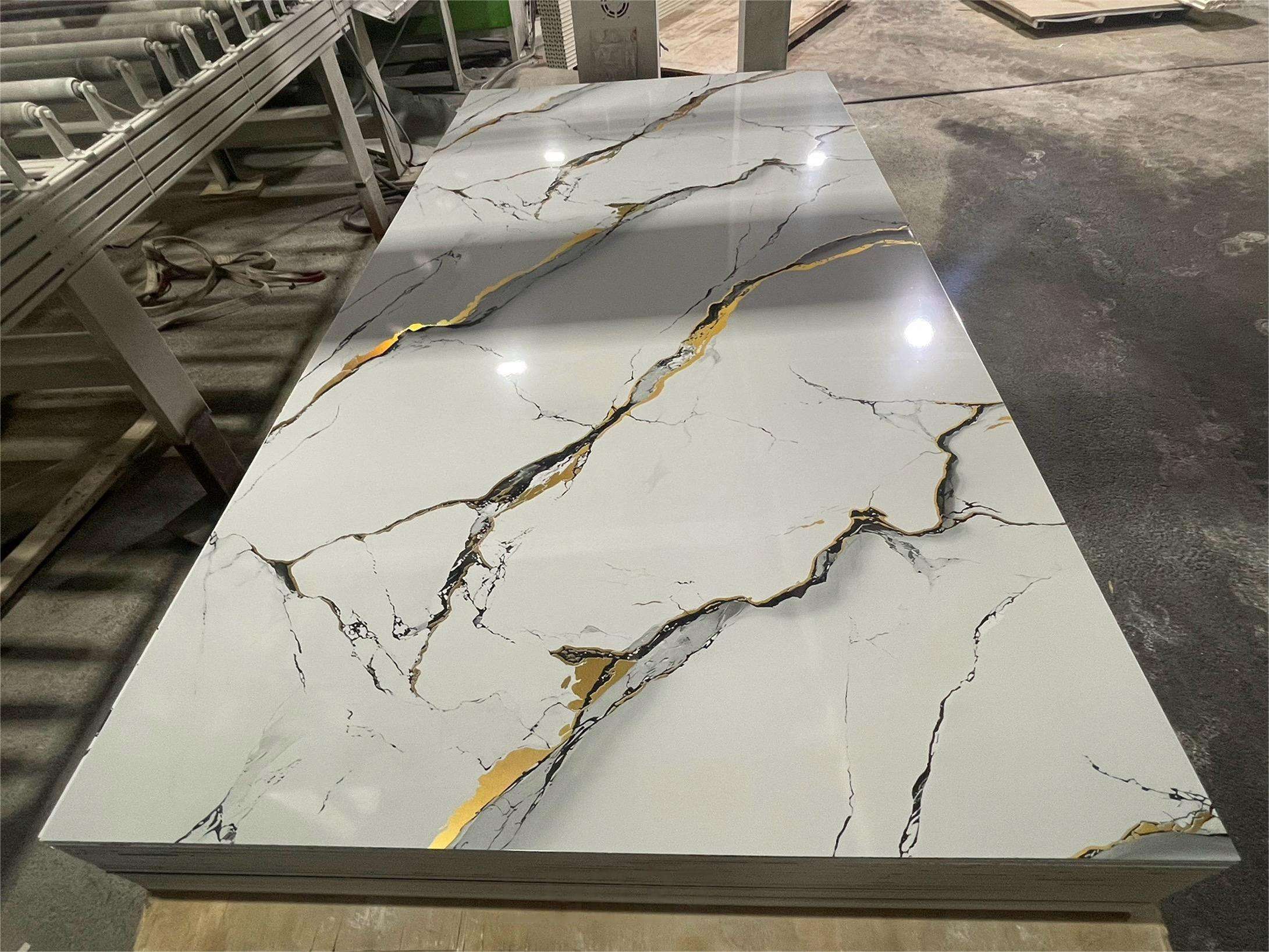 Uv Pvc Marble Sheet 3mm 1.22x2.44/2.9m Uv Marble Board Manufacturer in China Interior Decor Wall Panel for Living Room