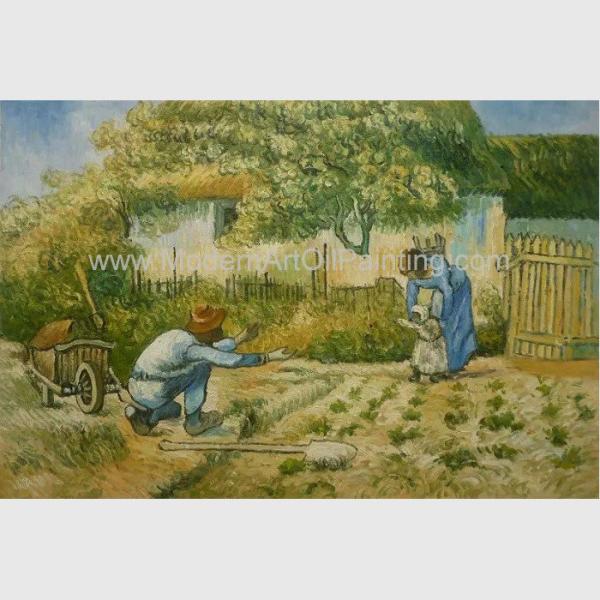 Post impressionism Vincent Van Gogh Oil Paintings Father Daughter Replicated on Canvas