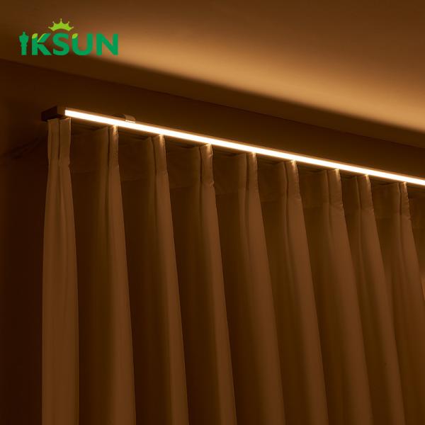 Hot Sale Living Room Ceiling Mounted Heavy Duty Bracket Aluminium Curtain Track With LED Light