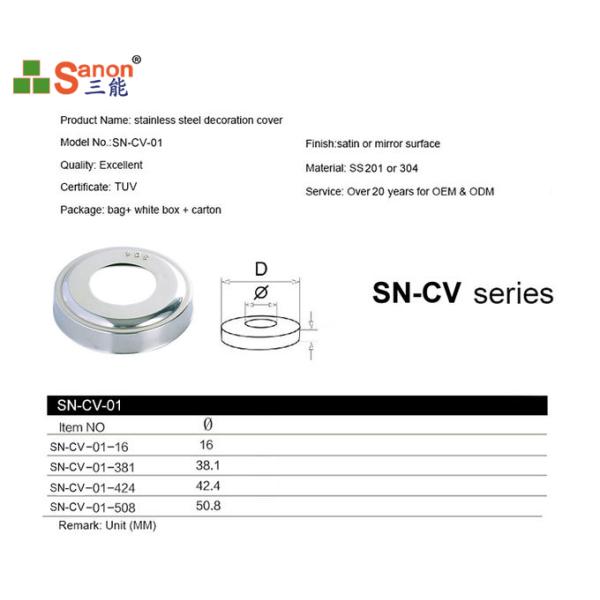 Фланец крышек плиты нержавеющей стали украшения 304 соответствующий на трубка 12мм