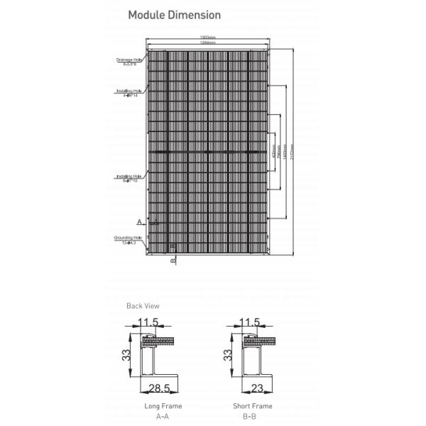 590- 610w Solar Panel Monocrystalline With Tempered Glass 34.6kg TUV Certified Aluminum Frame
