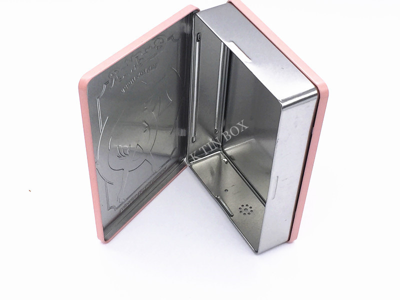 Book Shaped Metal Rectangular Gift Tin Can Printing With Embossing