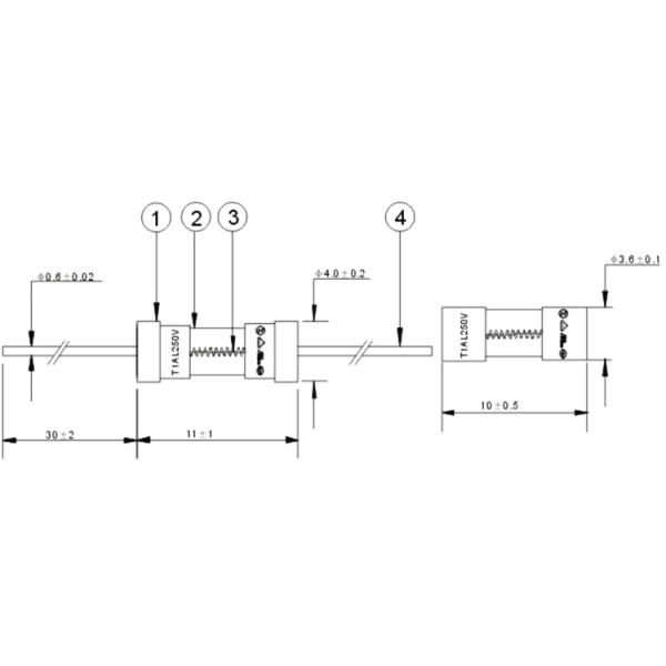 трубка осевого руководства 3x10mm керамическая сплавляет 250V взрыватель дуновения 10 Amp быстрый