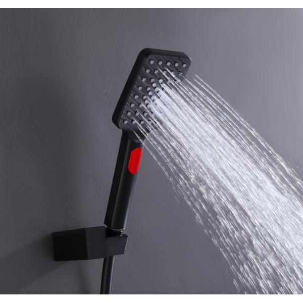 Contemporary Black Copper Wall Mounted Shower Cleaner Spray Mixer Set with Ceramic Valve