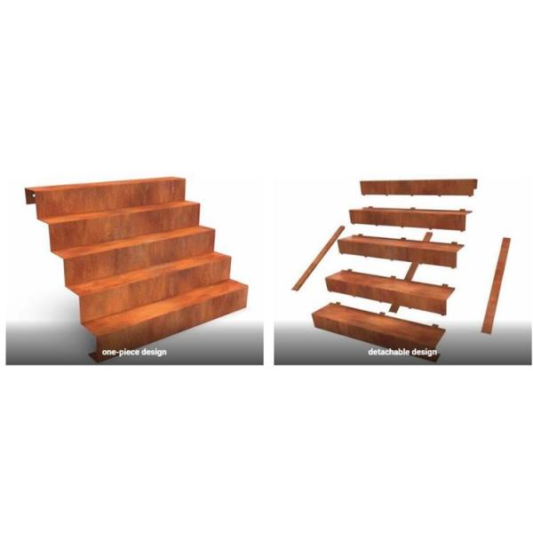 Pre weathered Corten Steel Garden Steps Stairs 1000mm to 3000mm width