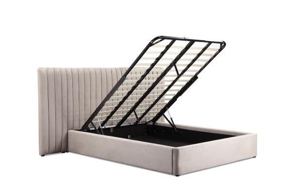 Practical Ottoman Plush Velvet Bed , Breathable Space Saving Furniture Bed