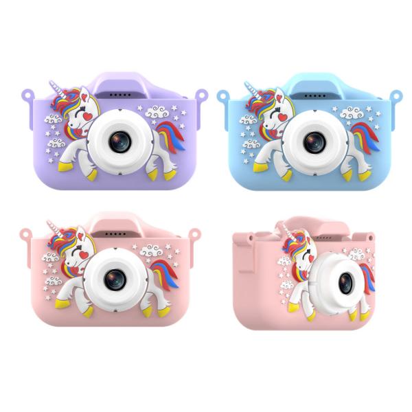 Cartoon Soft Silicone Cover HD Kids Digital Video Camera Perfect for 3 4 5 6 7 8 Years Old